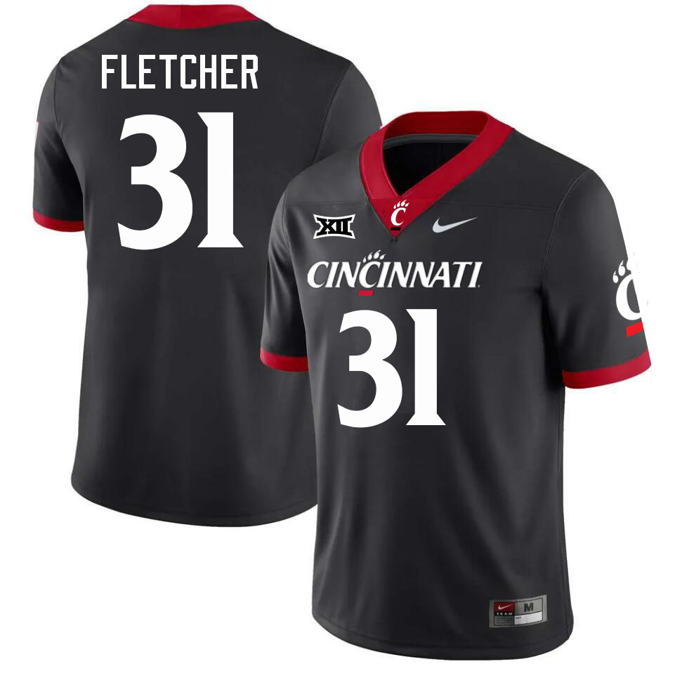 Cincinnati Bearcats #31 Mason Fletcher Big 12 Conference College Football Jerseys Stitched Sale-Black